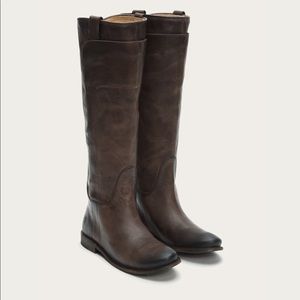 Frye Dark Brown Paige Tall Riding Boots
